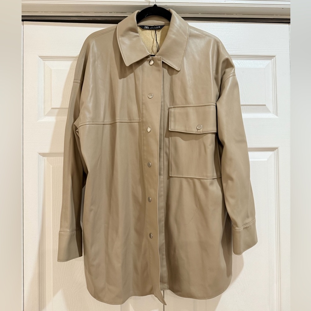 ZARA Faux Leather Shacket
